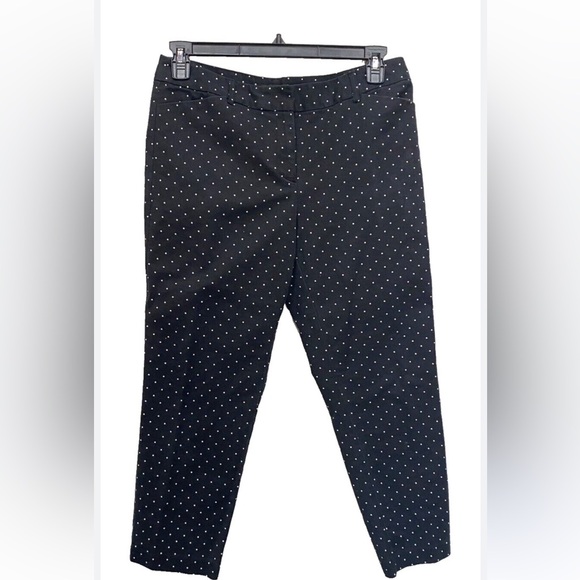Gap Women's Pants 12R Navy Slim City Crop Ankle Mid Rise Tapered Navy Polka Dot - Picture 2 of 5